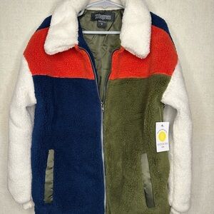 Stylish Kids Colorblock Sherpa Style Jacket by 33 Degrees